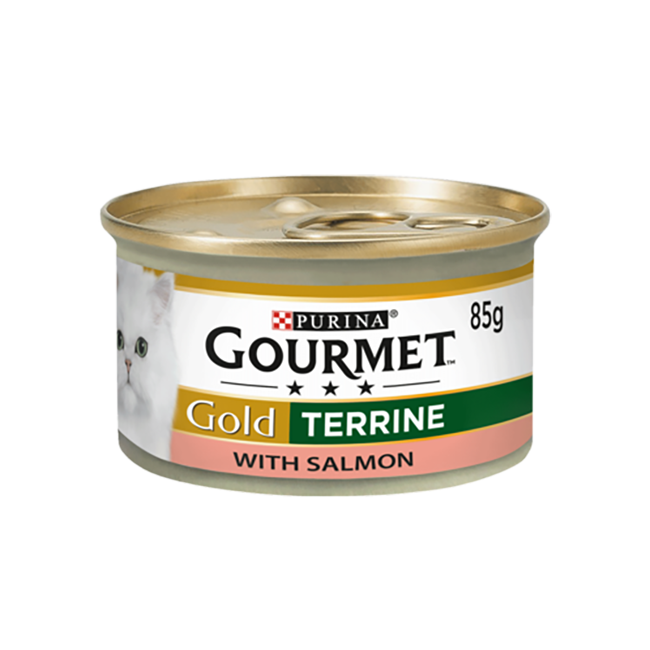 Purina Gourmet Gold Terrine Salmon Premium Can Food (85g) Pet Town BD